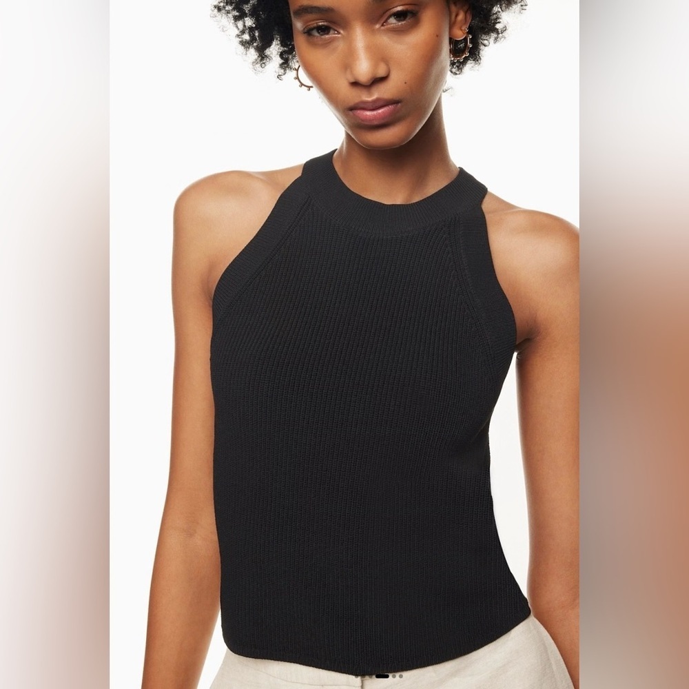 Wilfred Black Ribbed Halter Tank Top